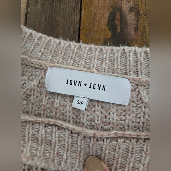 Anthropologie - John + Jenn | Cream Chunky Knit Crew Neck Sweater, Size S - Picture 5 of 9